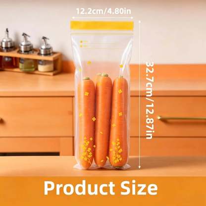 15-Pack Reusable Produce Storage Bags – Double-Seal Fridge Organizer Pouches