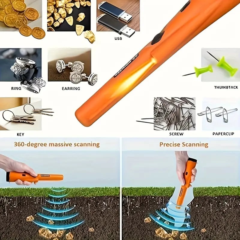 Handheld metal detector pinpointer for outdoor treasure hunting