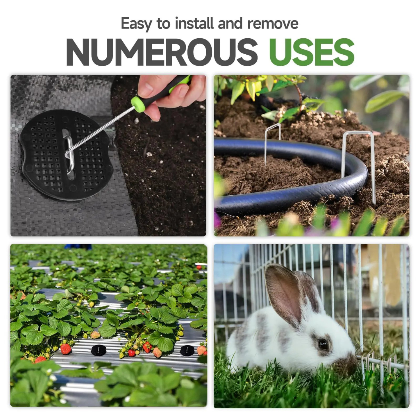 Galvanized Landscape Staples – Heavy Duty Garden Stakes for Weed Barrier & Irrigation