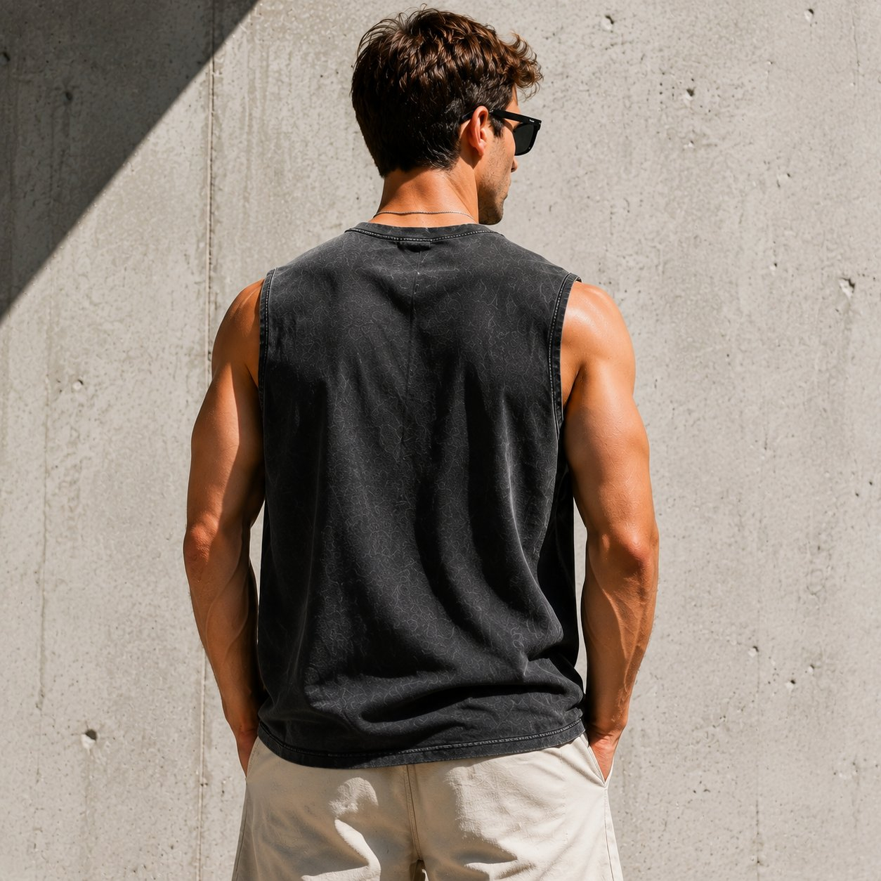Men's 5-Pack Vintage Washed Sleeveless Tank Tops(5 Pack, 4XL)