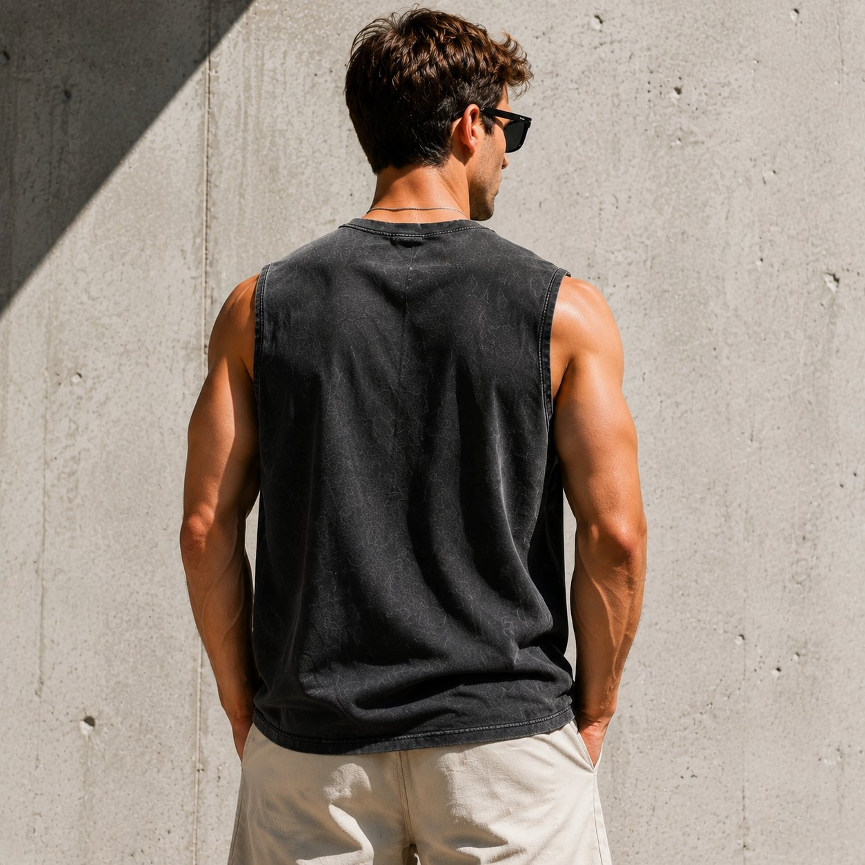 Men's 5-Pack Vintage Washed Sleeveless Tank Tops(5 Pack, 4XL)