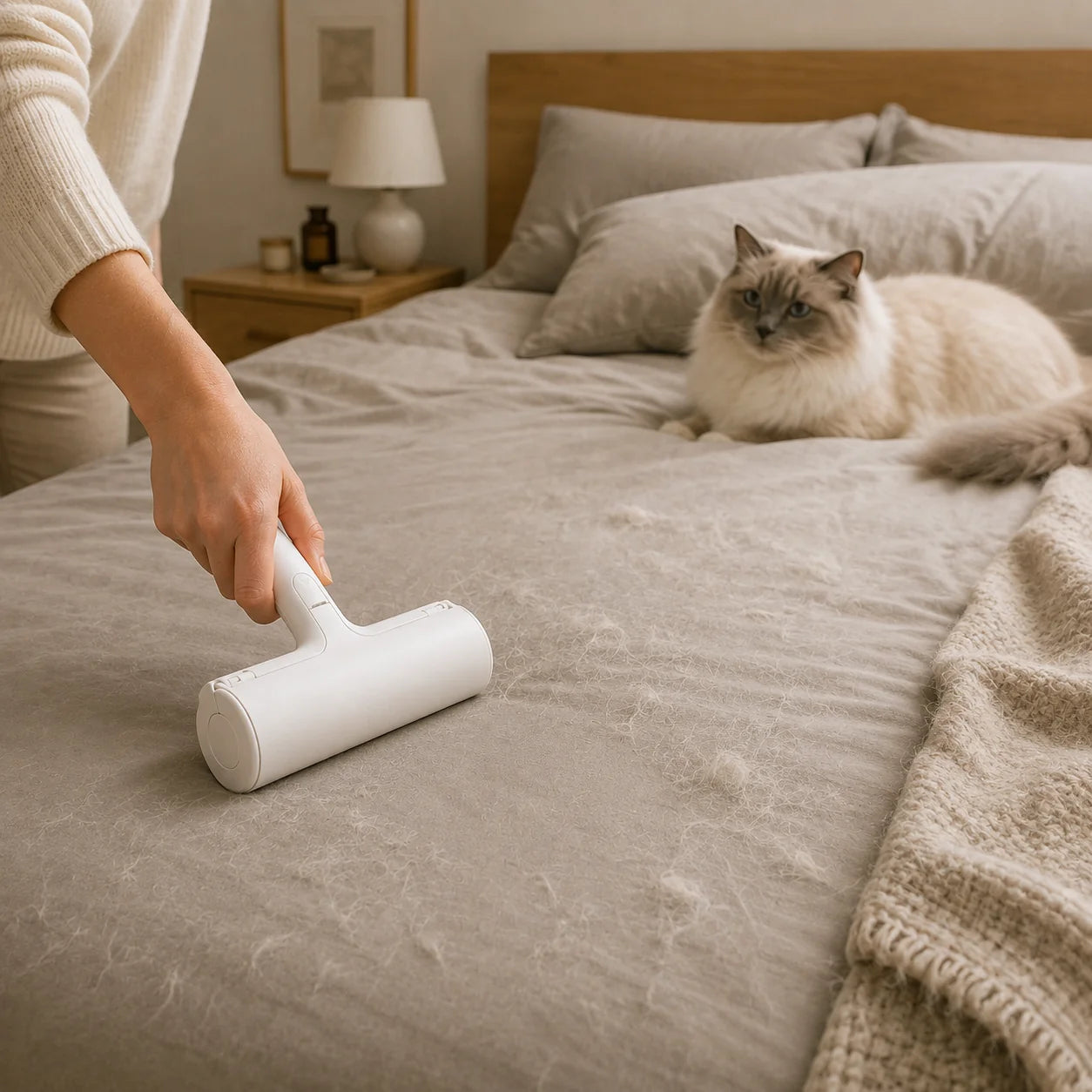 Pet hair remover for bedding