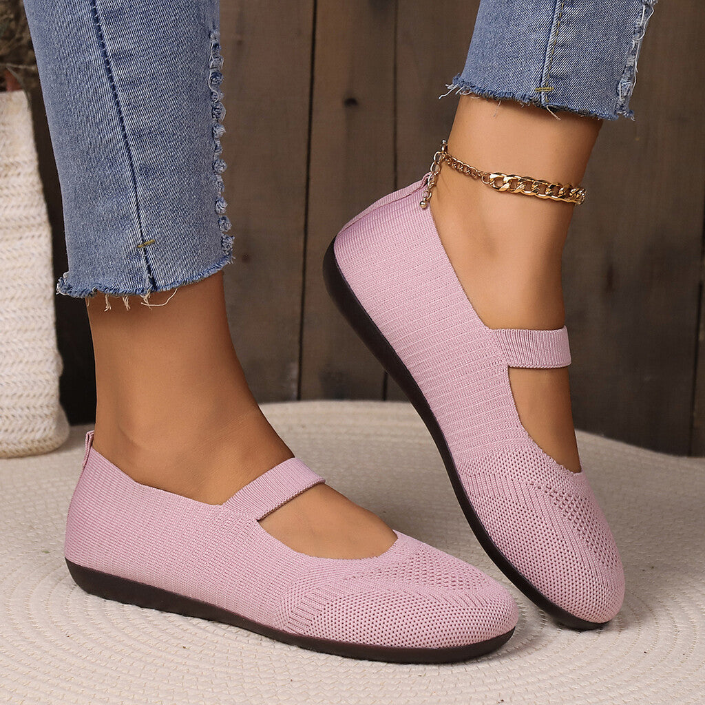 Breathable Women's Knit Flats – Soft, Lightweight, & Comfortable—Even on Long Walks