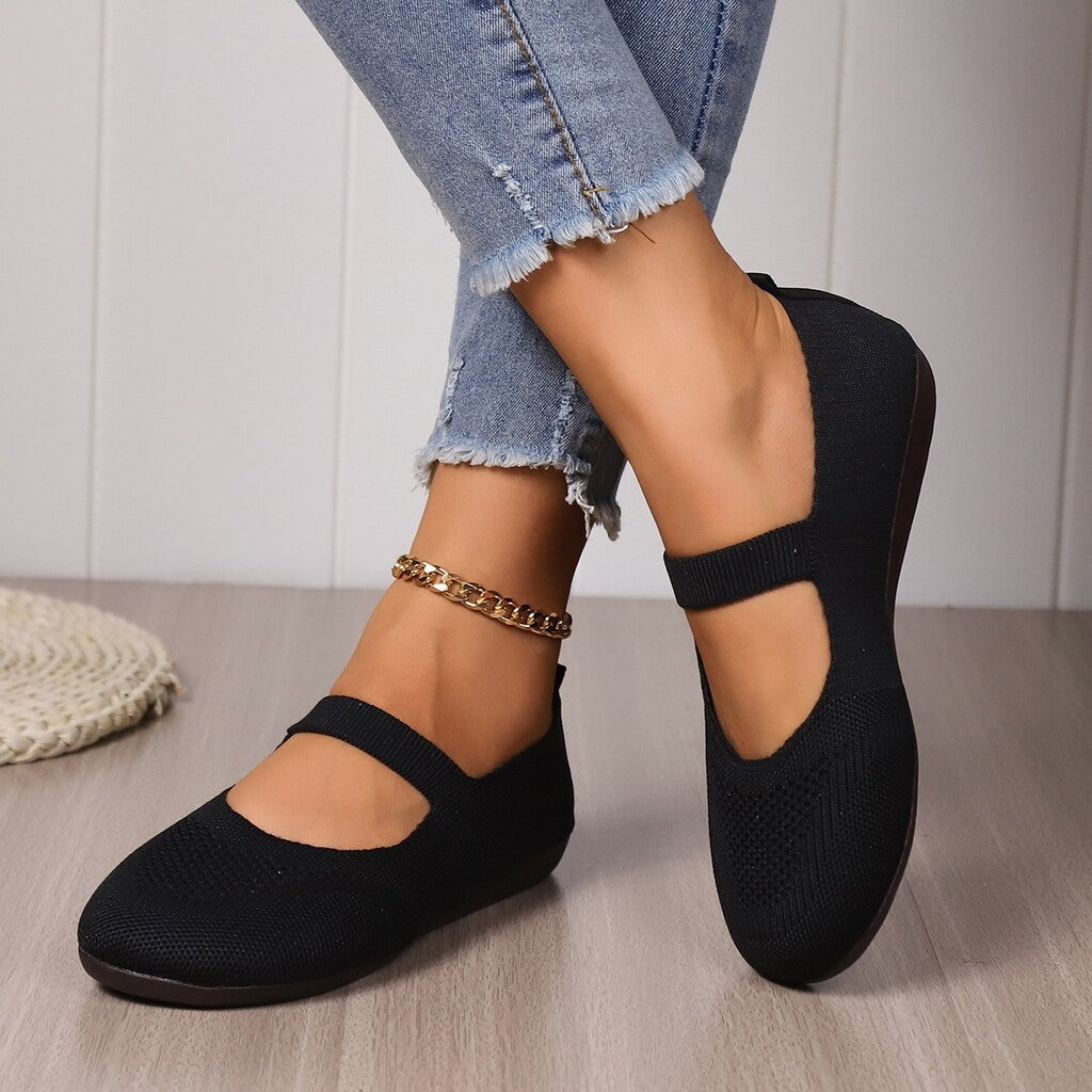 Breathable Women's Knit Flats – Soft, Lightweight, & Comfortable—Even on Long Walks