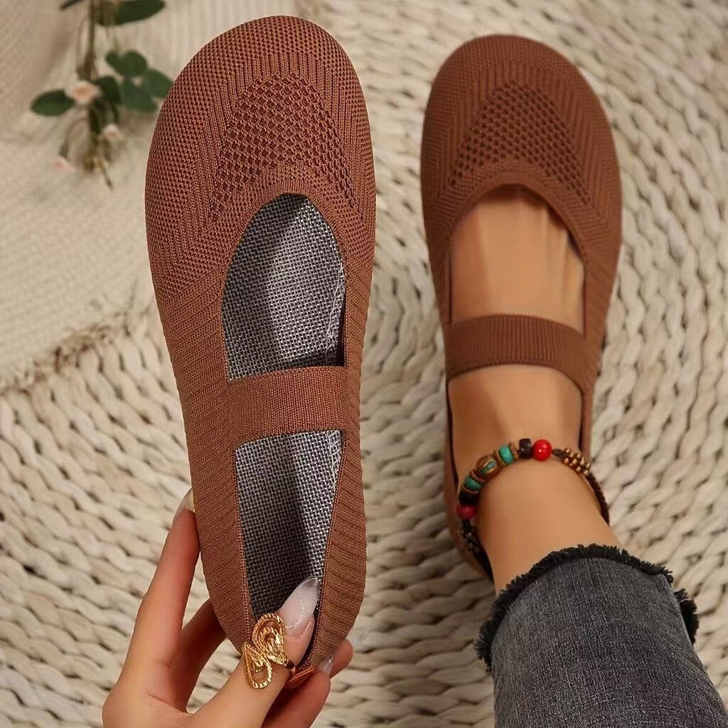 Breathable Women's Knit Flats – Soft, Lightweight, & Comfortable—Even on Long Walks
