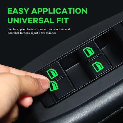 Car Window Lift Switch Luminous Stickers - Colorful Night Glow Warning Button Decal