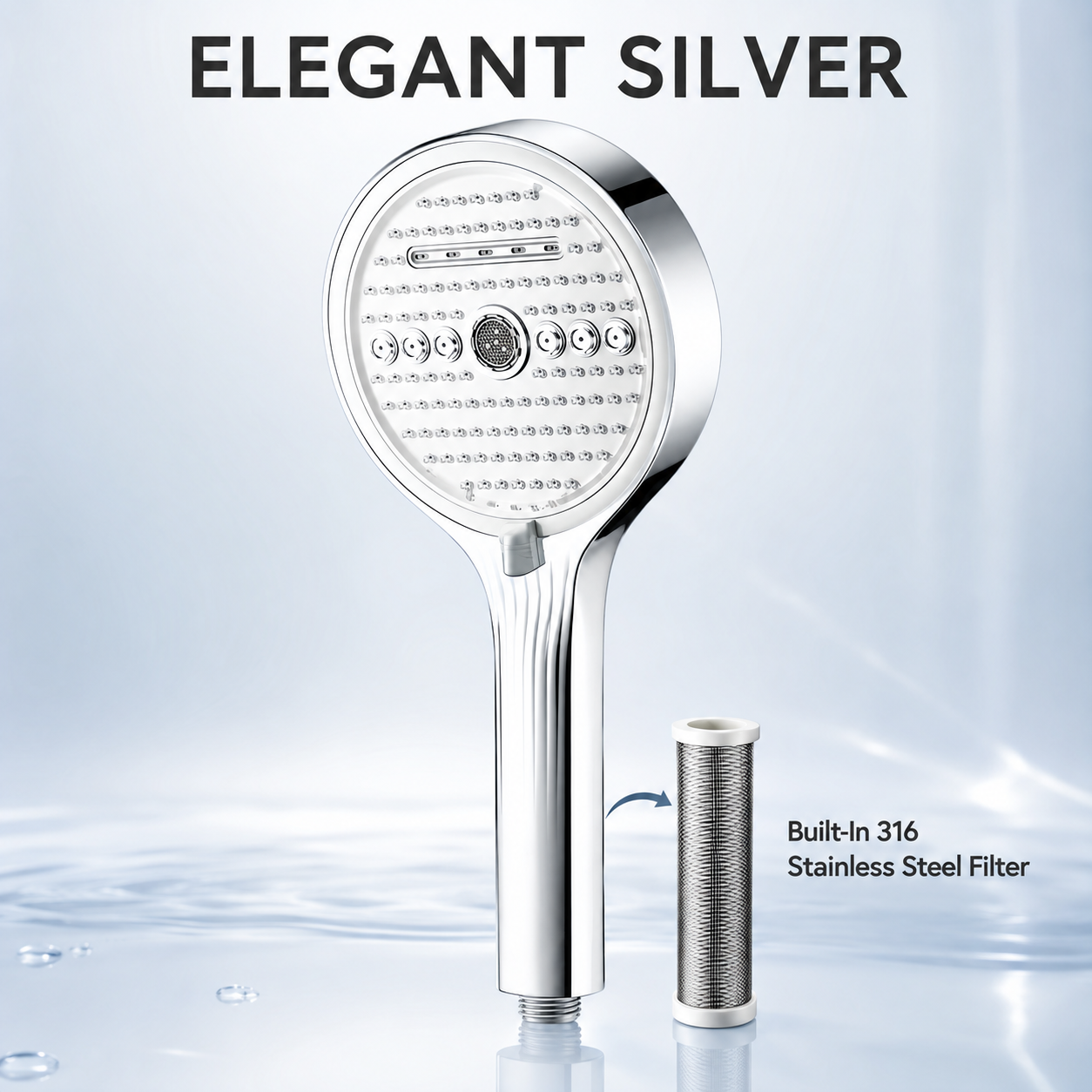 6-Mode High-Pressure Handheld Shower Head – Spa-Like Comfort at Home