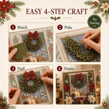3D Christmas Fabric Poke Art Kit