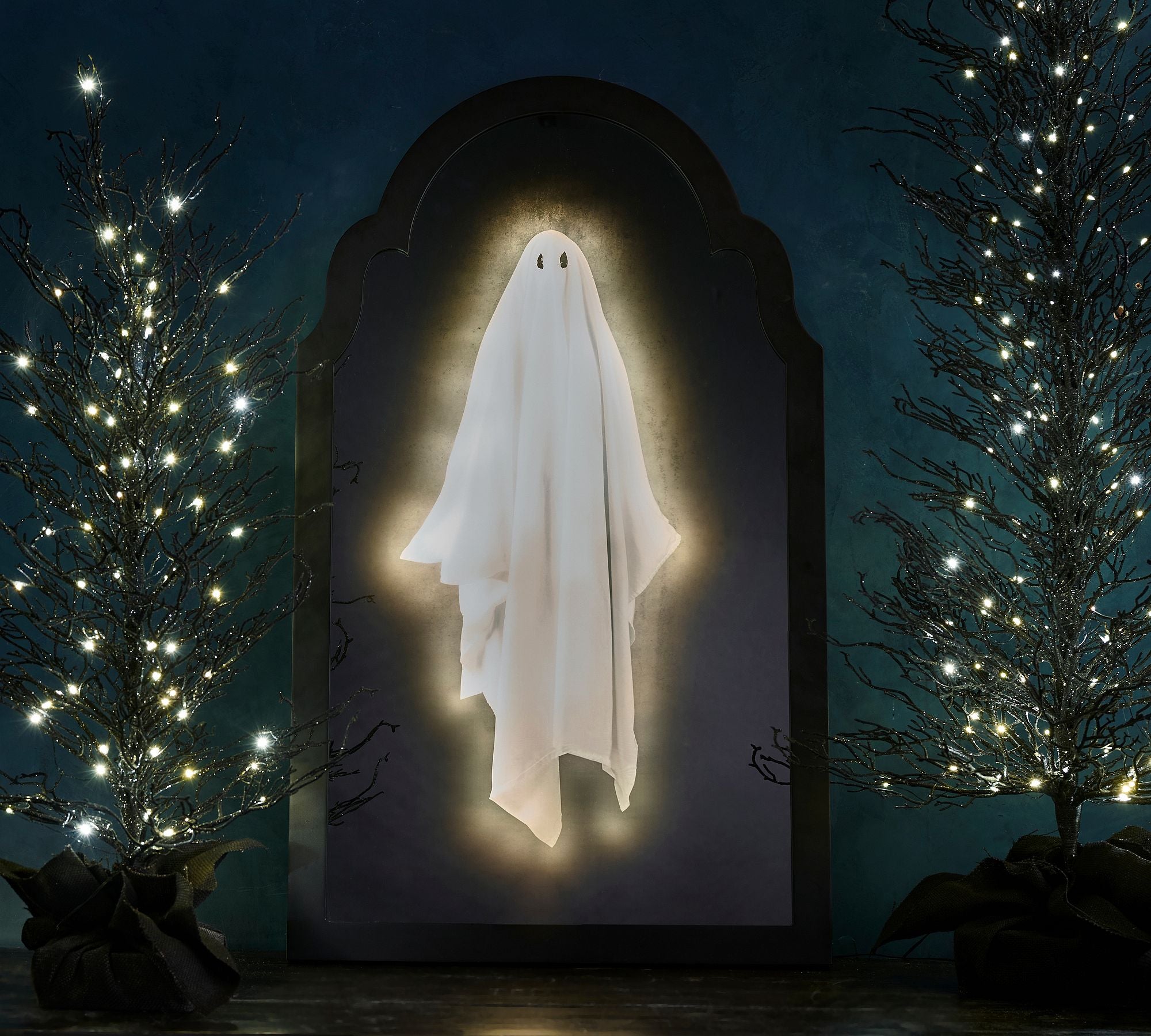 Halloween Magical Illusion Ghost Mirror with LED Backlit Ambient Night Light