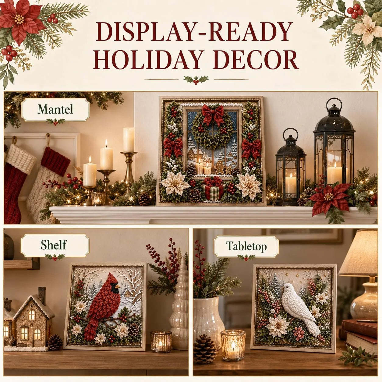 3D Christmas Fabric Poke Art Kit
