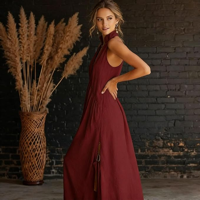 2026 Minimalist Halter Neck Maxi Dress