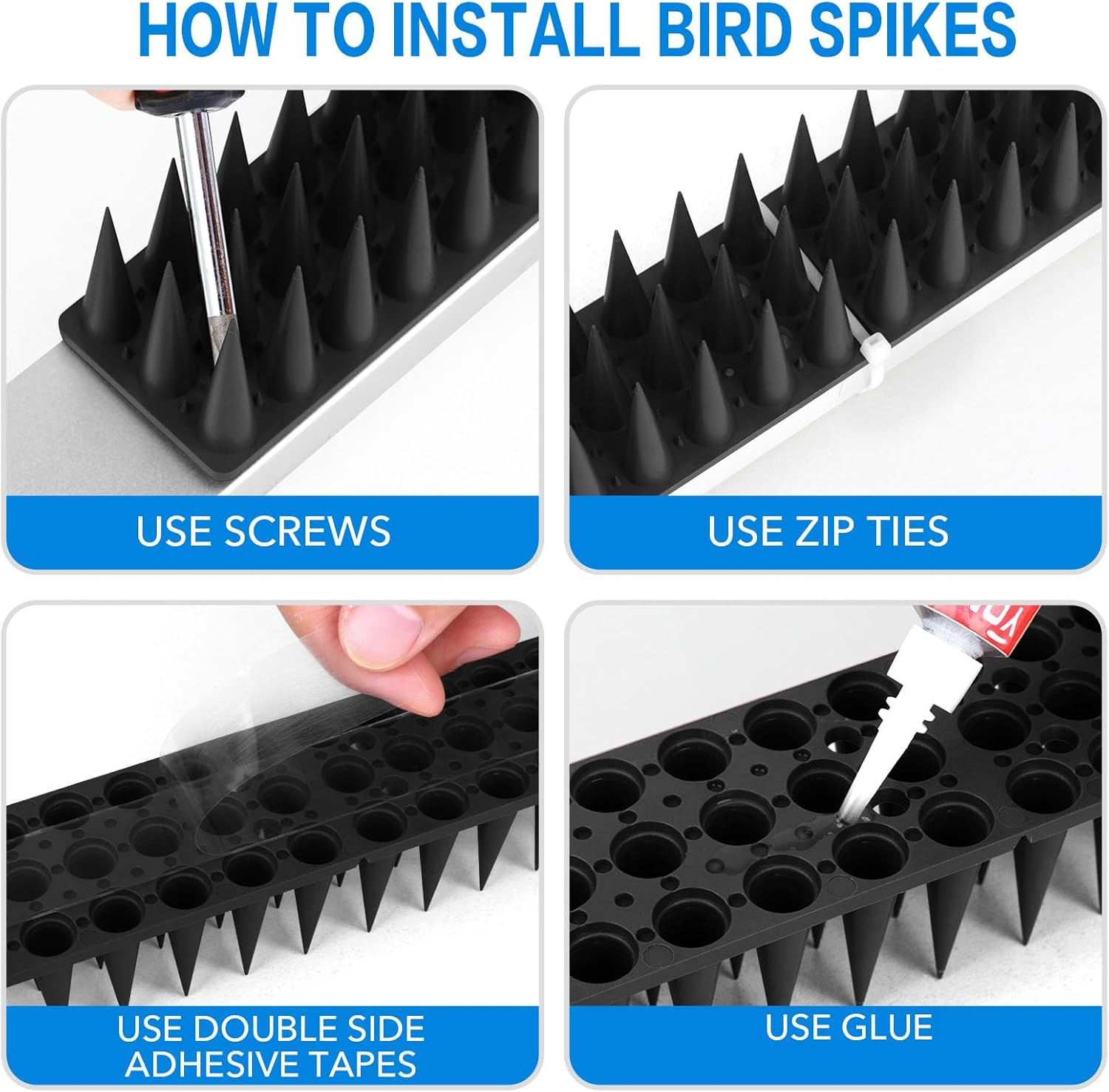 20/30/40 Pack Bird Guard Spikes for Squirrel Cat Raccoon and Other Small Animals