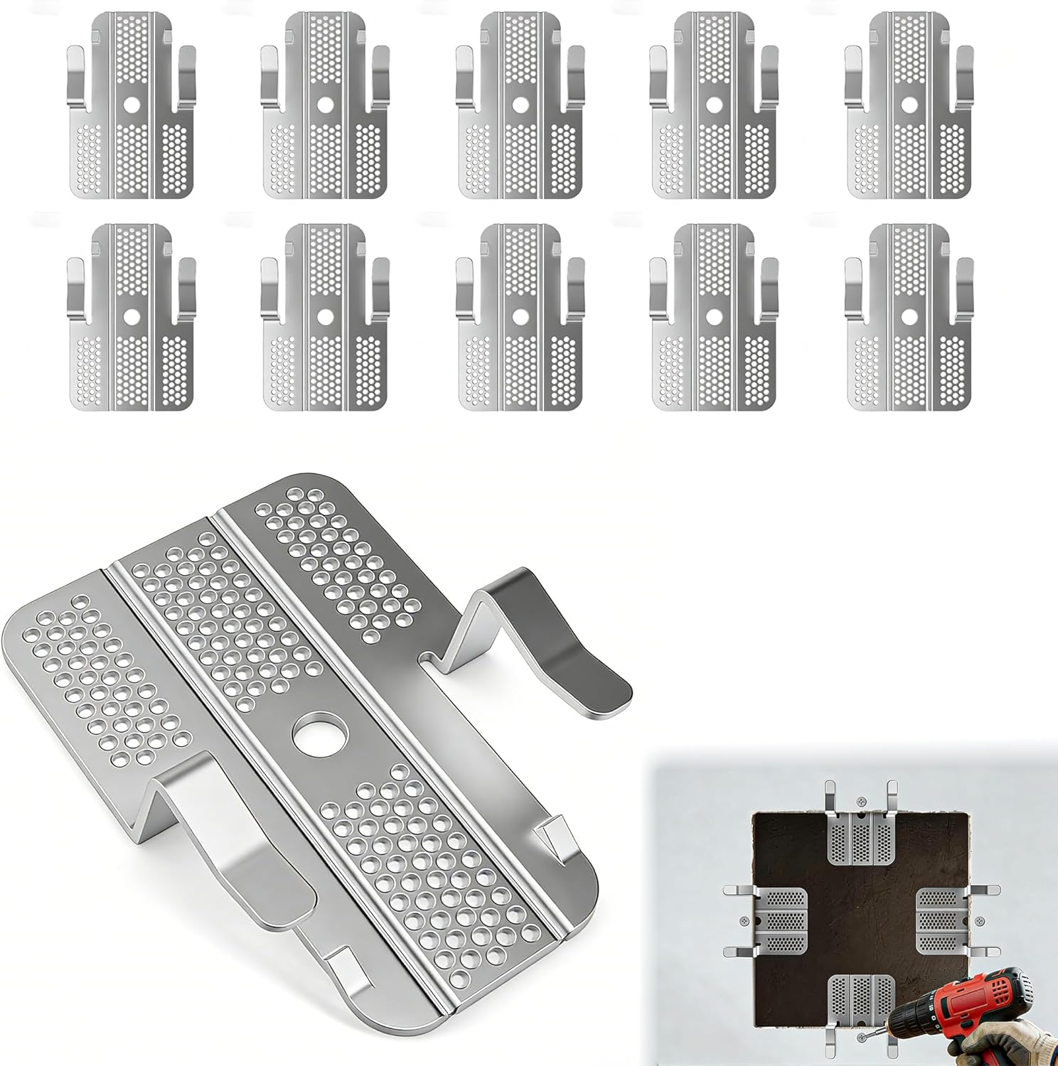 Drywall Repair Clips Kit - No-Stud Wall Patch Support