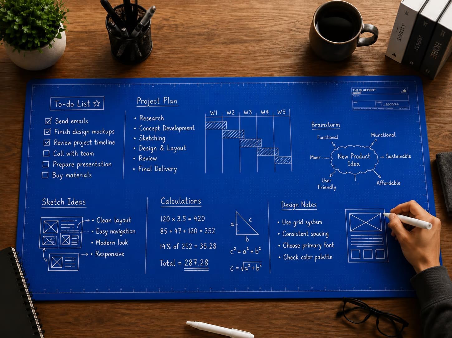 Turn Your Desk into a Reusable Creative Workspace — Write, Sketch & Plan Without Wasting Paper