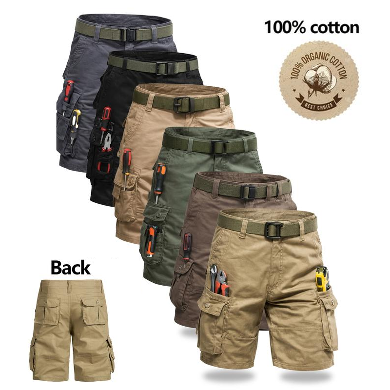 Men's Heavy-Duty Multi-Pocket Tactical Cargo Shorts