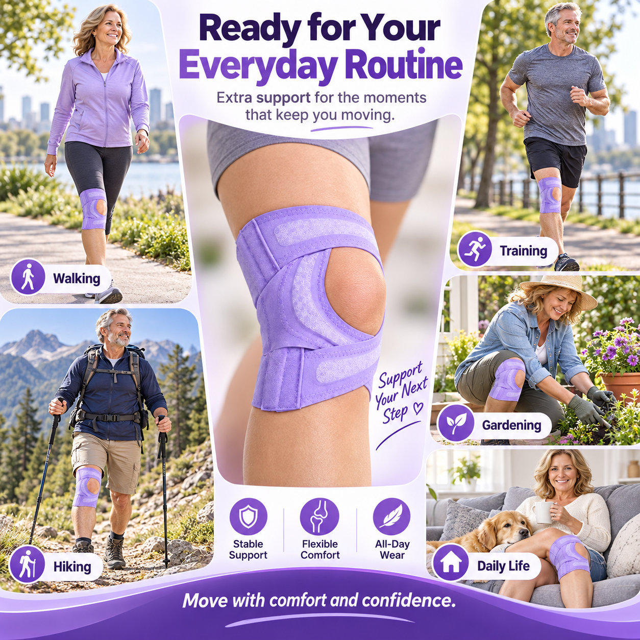 Adjustable Open-Patella Knee Support Brace – Flexible Stabilizers & Custom Compression