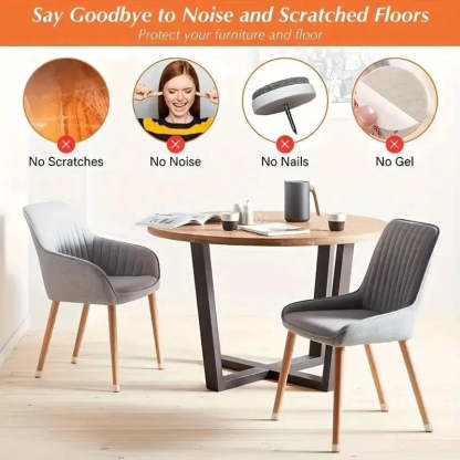 Square Chair Leg Protectors for Hardwood Floor Fits All Shape Chair Mat for Wood and Tile Floors. Chair Leg Universal Cover Elastic Mold