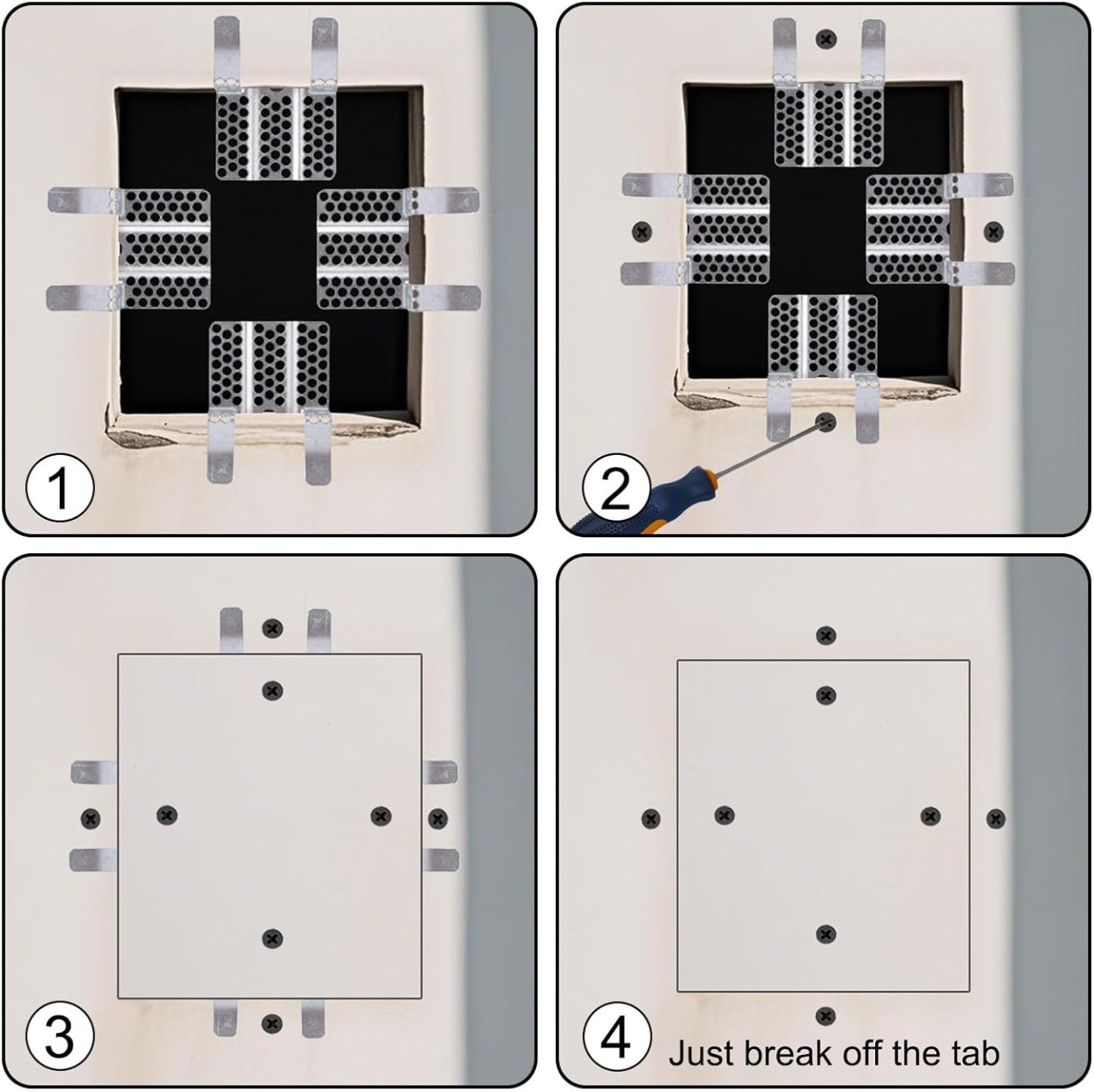 Drywall Repair Clips Kit - No-Stud Wall Patch Support