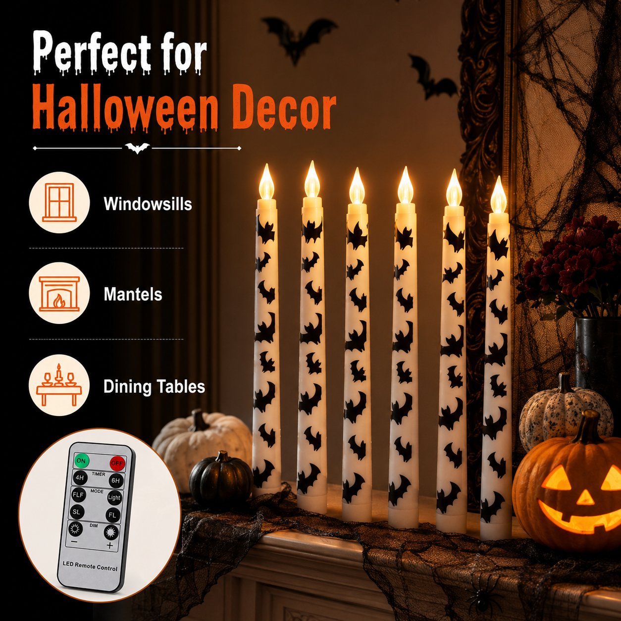 Spooky Bat Candles That Glow Like Real Flames — Without the Fire
