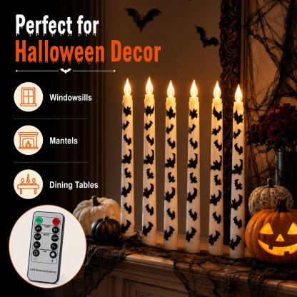 Spooky Bat Candles That Glow Like Real Flames — Without the Fire