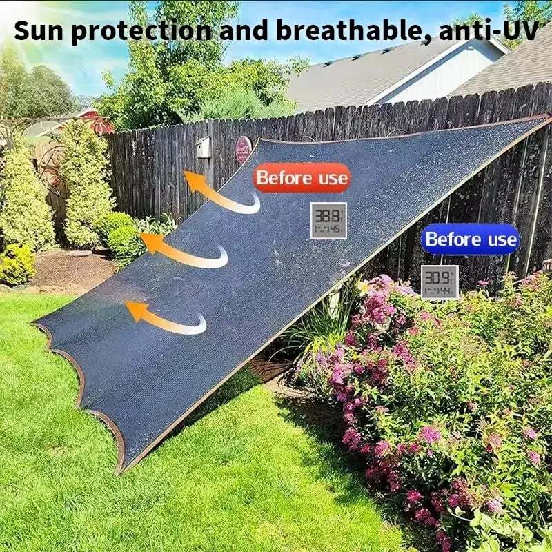 Blackout Cloth (Black) - 10 x 13ft UV-Resistant Shade Net with Reinforced Rivets,