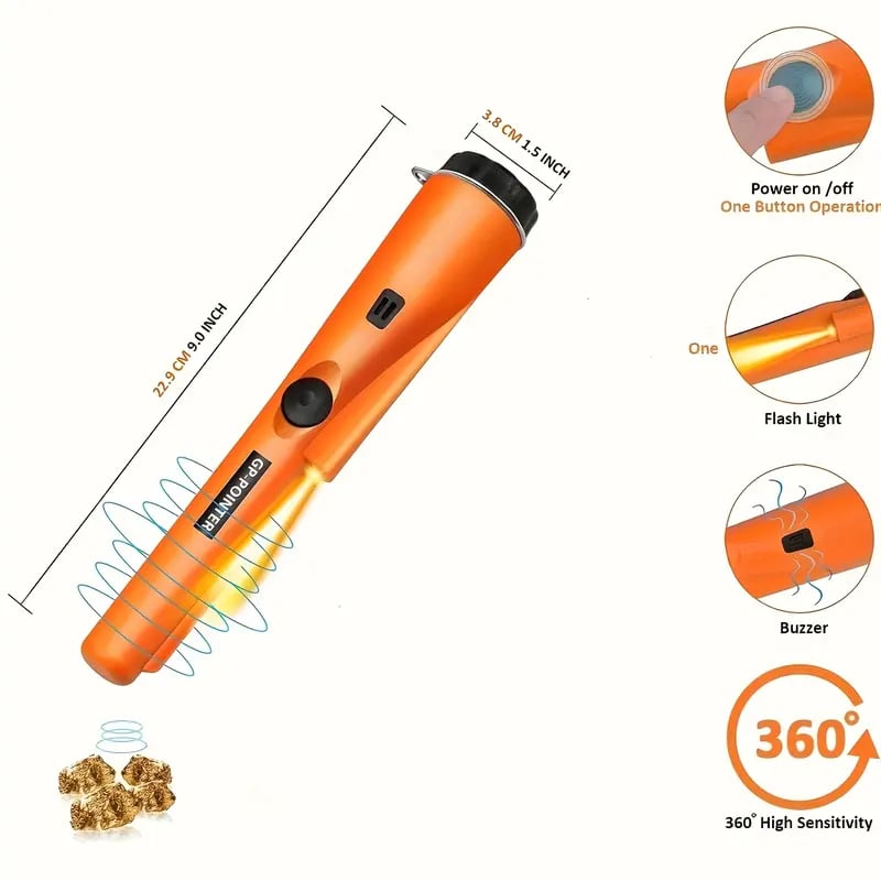 Metal detector pinpointer sound and vibration alert feature