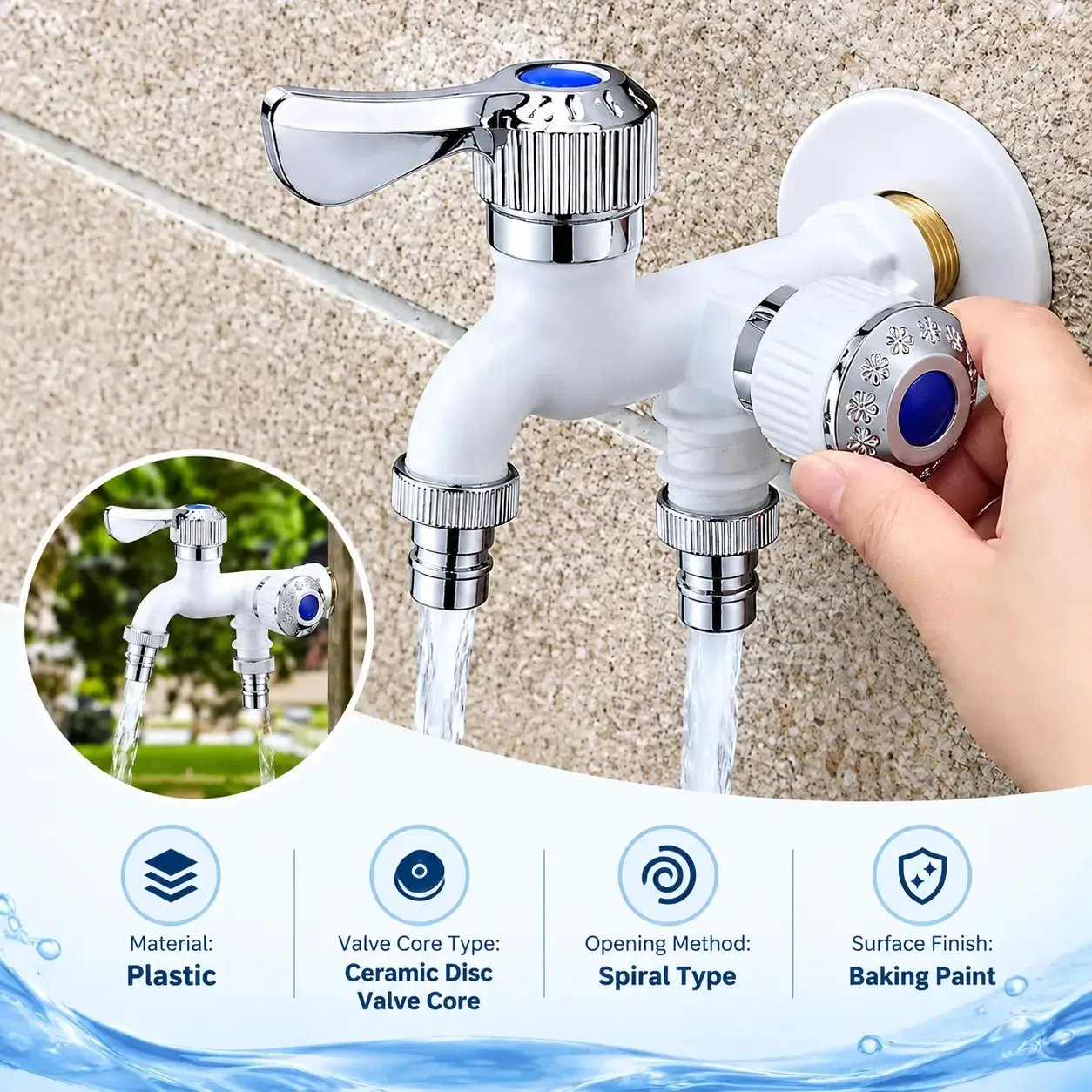 Dual outlet faucet