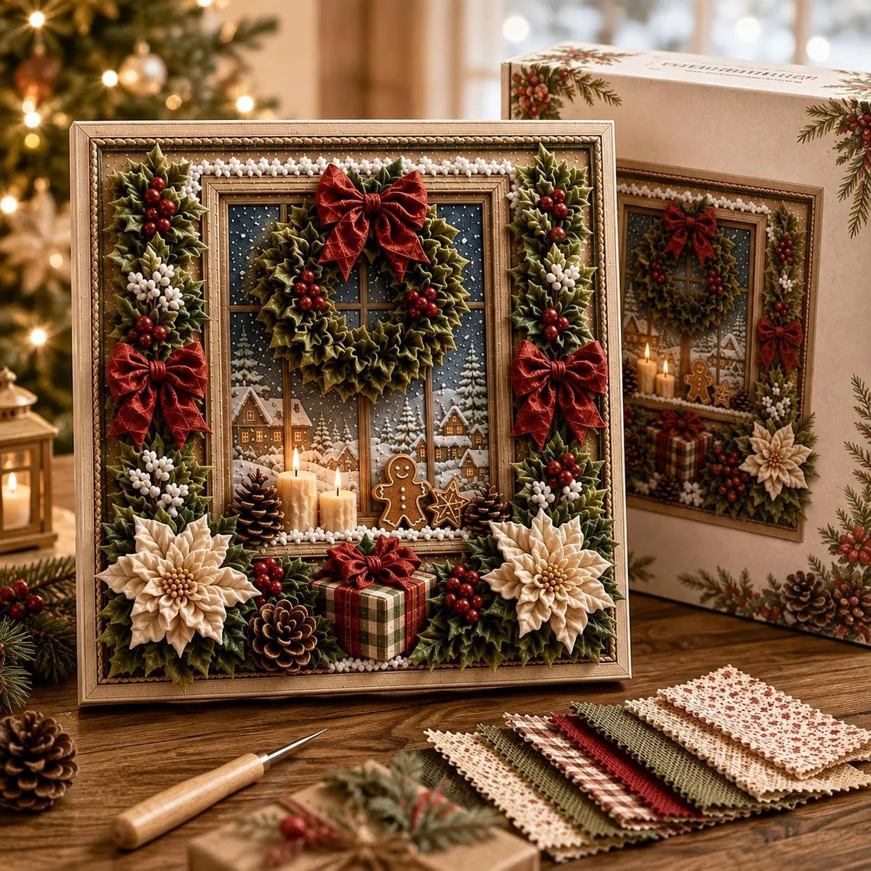 3D Christmas Fabric Poke Art Kit