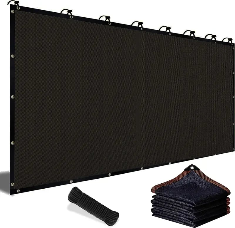Blackout Cloth (Black) - 10 x 13ft UV-Resistant Shade Net with Reinforced Rivets,