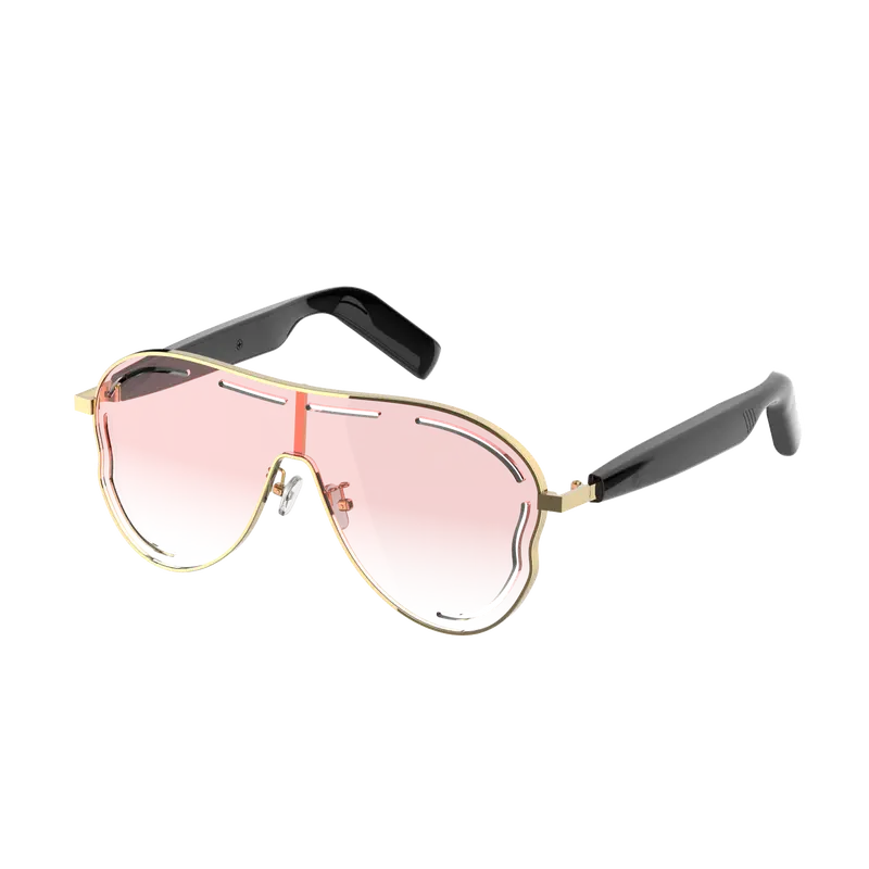 Smart Bluetooth 5.4 Sunglasses with Open-Ear Audio Blue Light Blocking UV Protection Waterproof