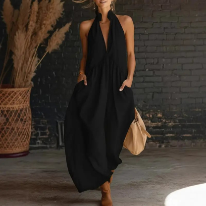 2026 Minimalist Halter Neck Maxi Dress
