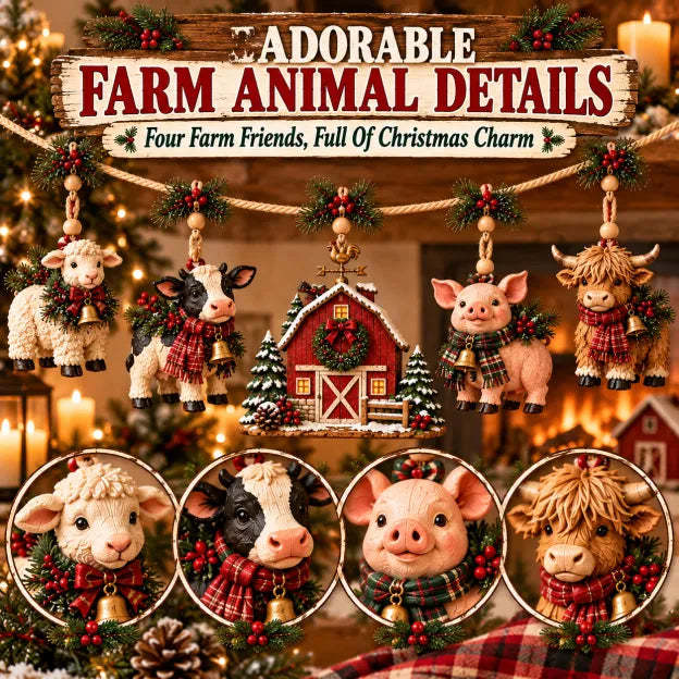Christmas Farm Friends Hanging Mantel Garland