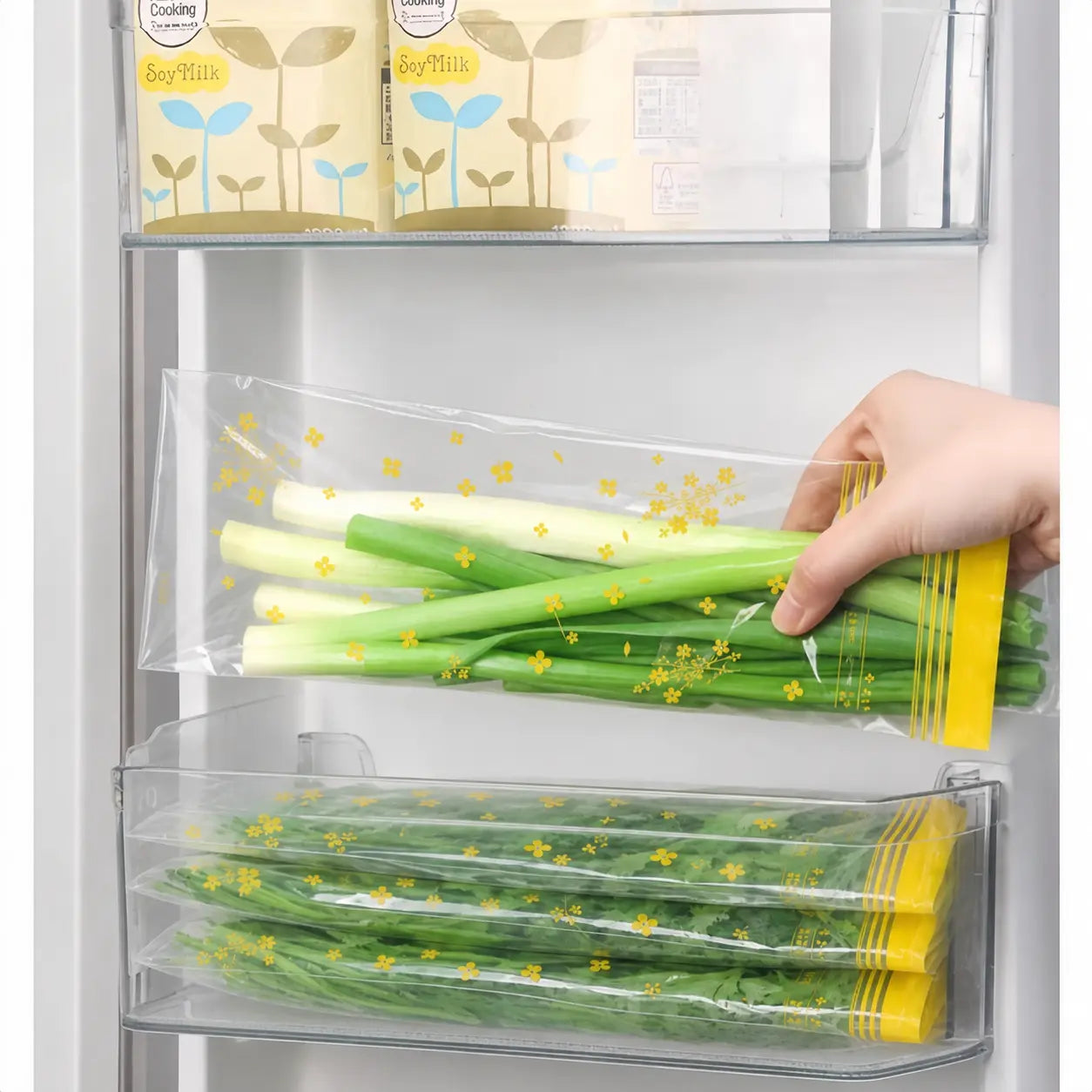 15-Pack Reusable Produce Storage Bags – Double-Seal Fridge Organizer Pouches