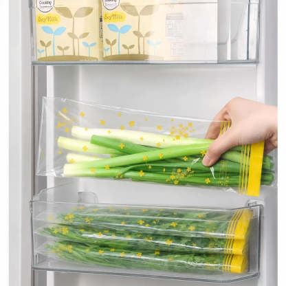 15-Pack Reusable Produce Storage Bags – Double-Seal Fridge Organizer Pouches