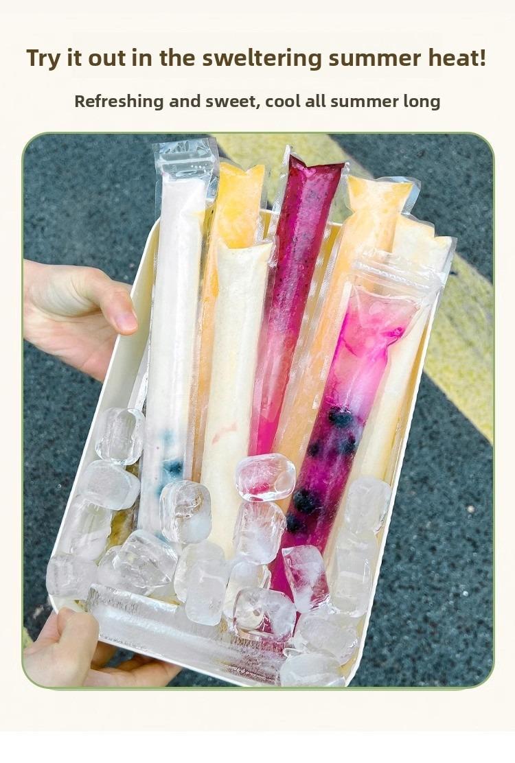 100 PCS Food-grade disposable popsicle bags, fruit jelly bags, ice cream, popsicle sticks, long strips, homemade ice pop bags 100 PCS Food-grade disposable popsicle bags, fruit jelly bags, ice cream, popsicle sticks, long strips, homemade ice pop bags