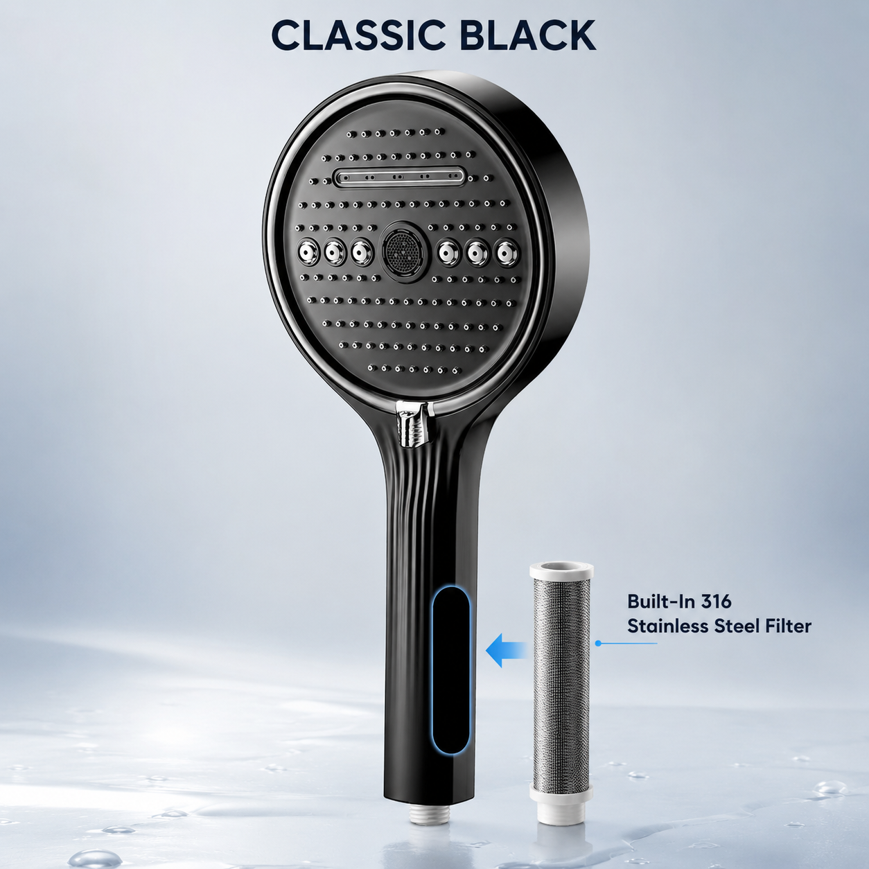 6-Mode High-Pressure Handheld Shower Head – Spa-Like Comfort at Home