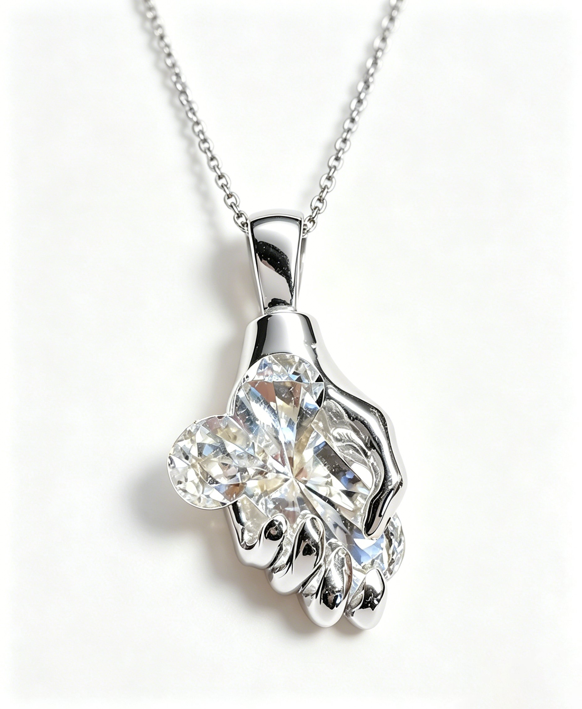 The Hand of Fortune Diamond Pendant – 14K Gold / 925 Sterling Silver