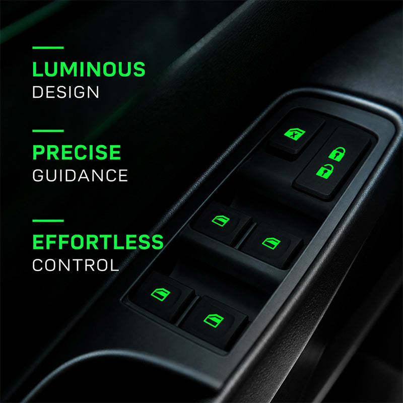 Car Window Lift Switch Luminous Stickers - Colorful Night Glow Warning Button Decal