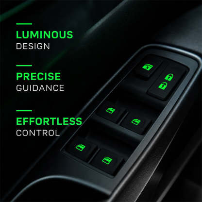 Car Window Lift Switch Luminous Stickers - Colorful Night Glow Warning Button Decal