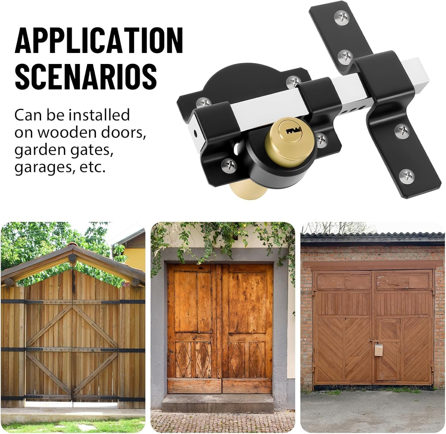 Heavy-Duty Double-Sided Long Throw Gate Lock with 5 Keys
