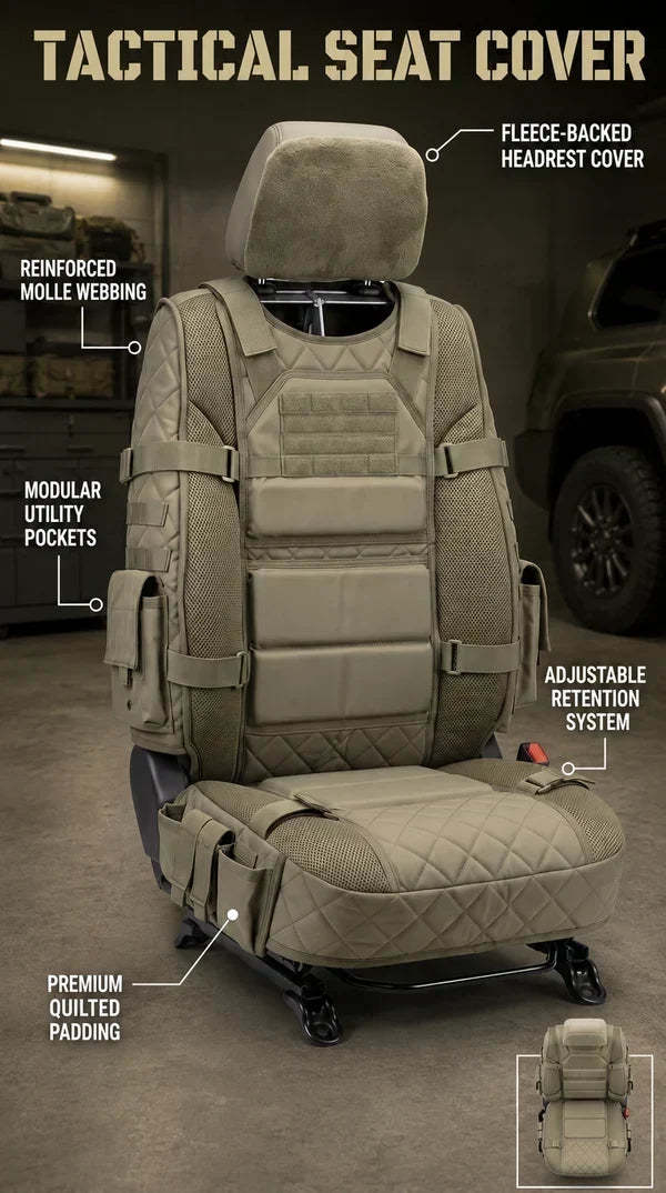 Rugged MOLLE Truck Seat Cover – Tactical Storage, Seat Protection & Comfort