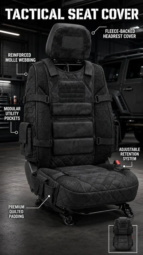Rugged MOLLE Truck Seat Cover – Tactical Storage, Seat Protection & Comfort