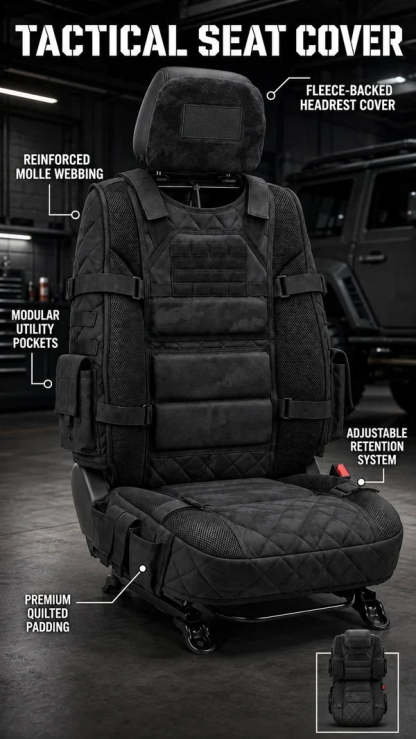 Rugged MOLLE Truck Seat Cover – Tactical Storage, Seat Protection & Comfort