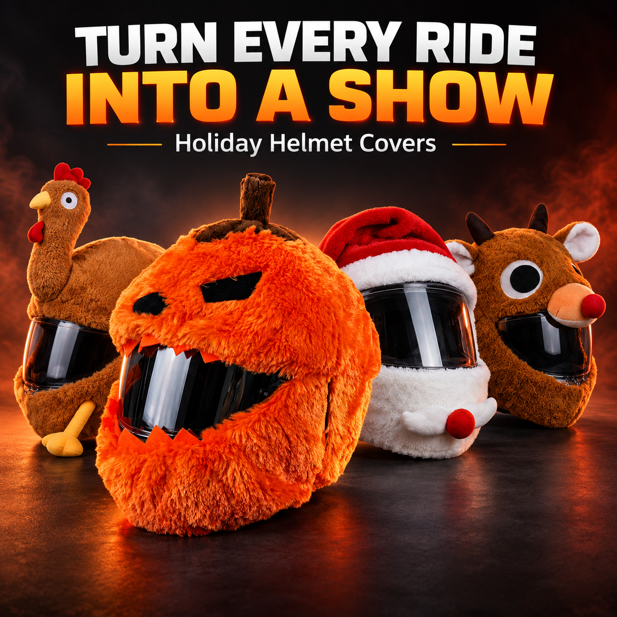 Funny Plush Motorcycle Helmet Cover  – Eye-Catching Cartoon Full-Face Helmet Accessory