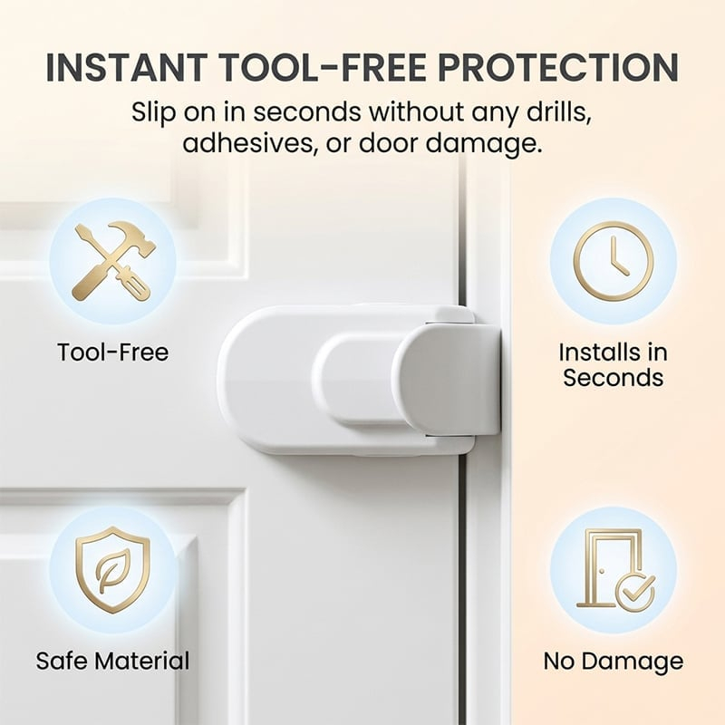 Child snap-on safety lock For Interior Doors