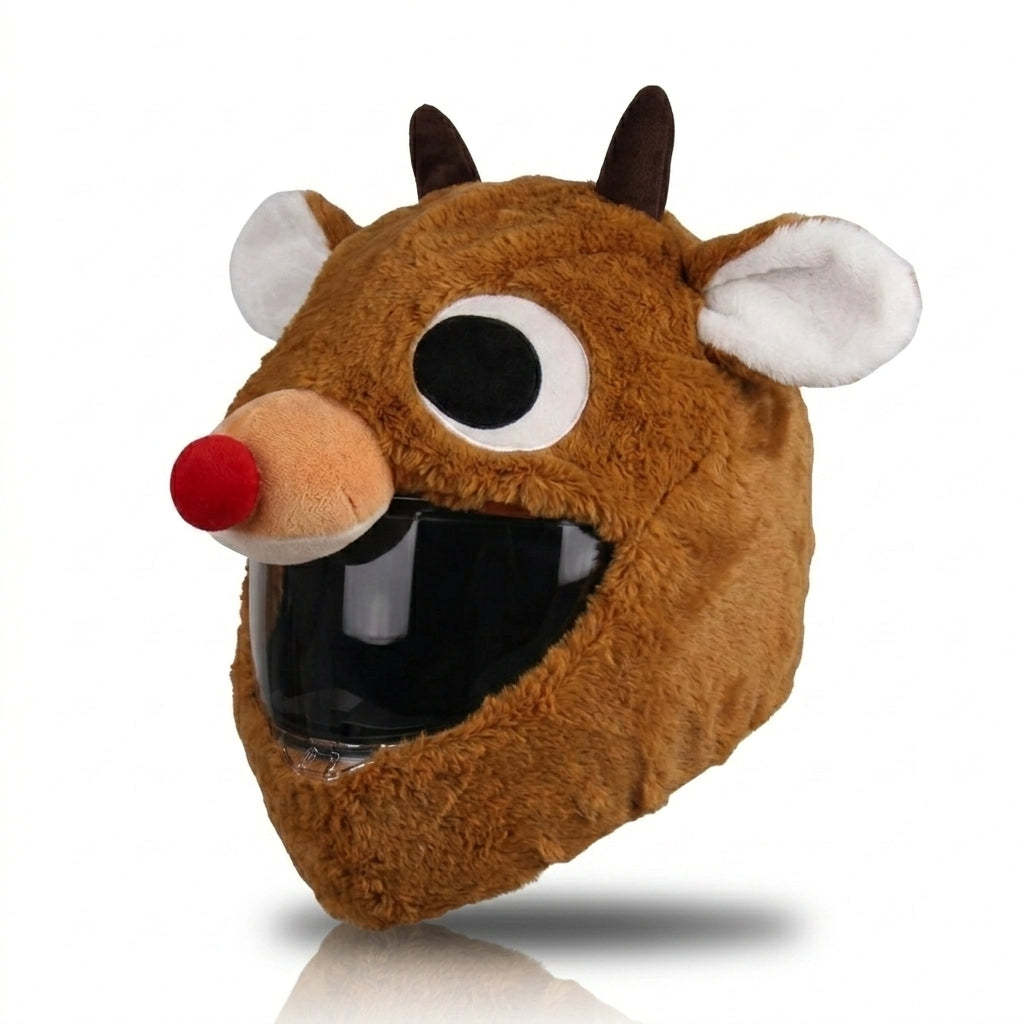 Funny Plush Motorcycle Helmet Cover  – Eye-Catching Cartoon Full-Face Helmet Accessory