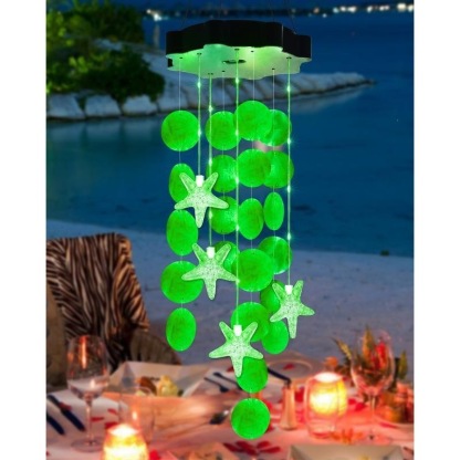 Solar-Powered Seashell Wind Chime Light