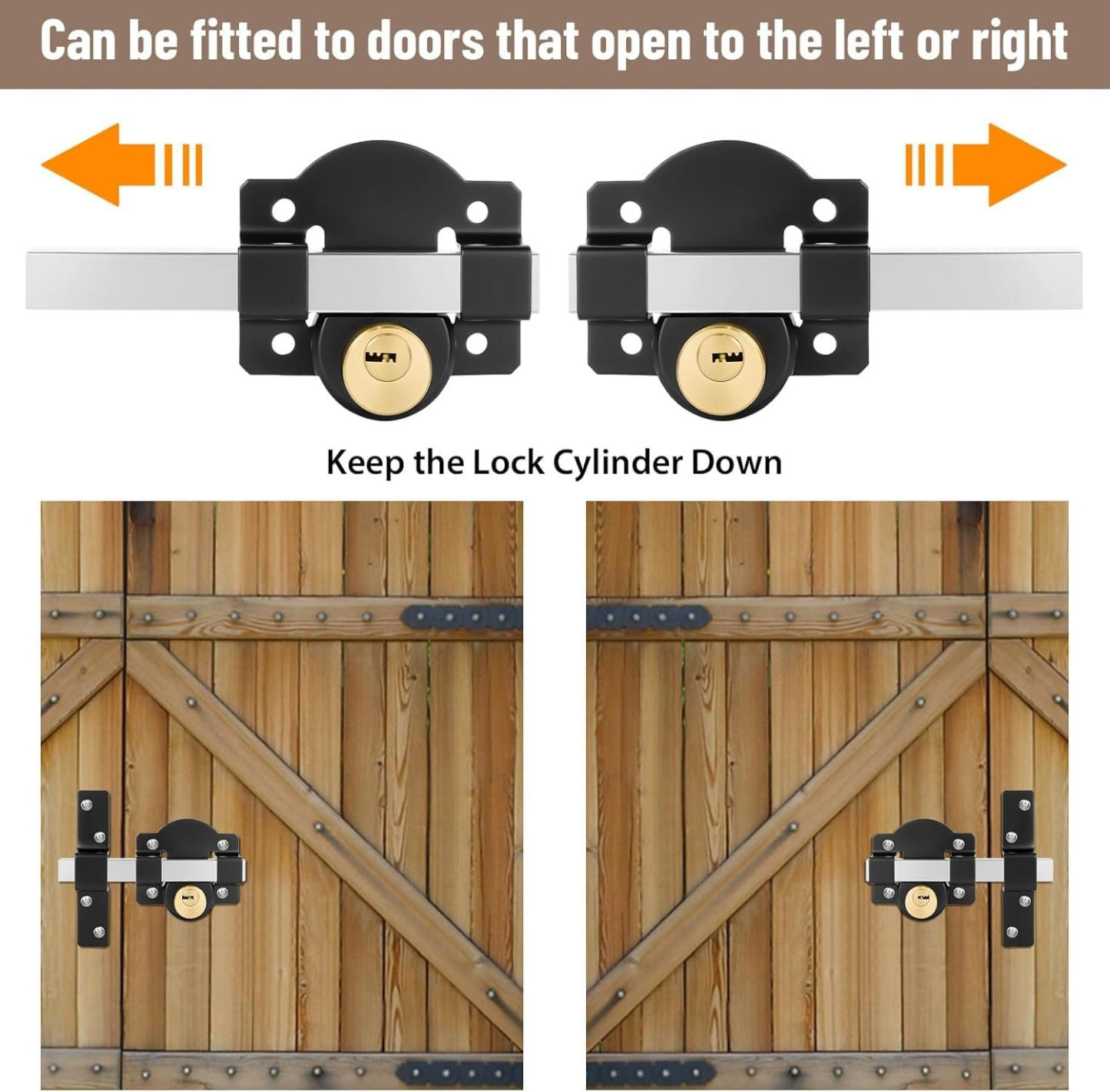Heavy-Duty Double-Sided Long Throw Gate Lock with 5 Keys