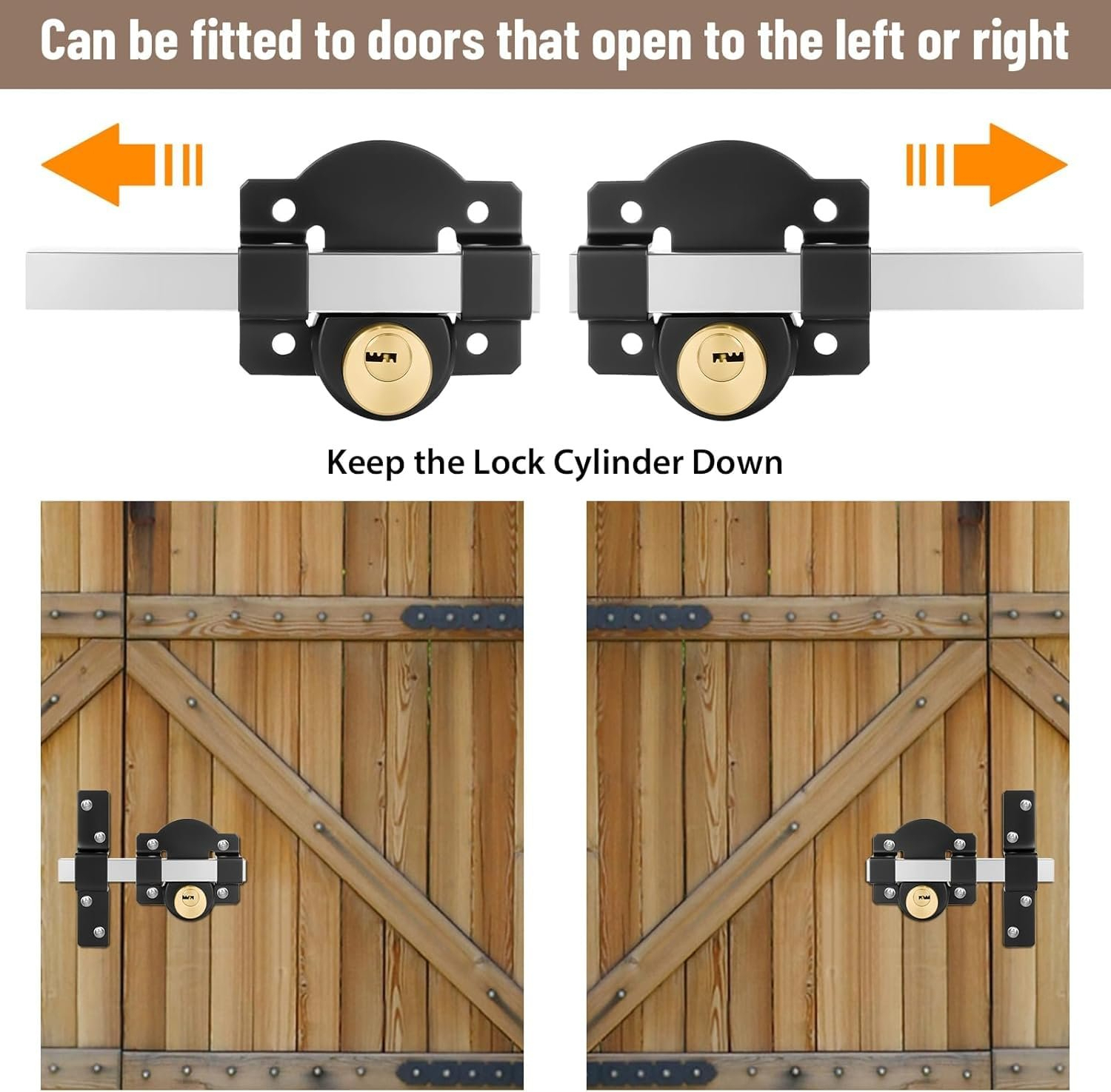 Heavy-Duty Double-Sided Long Throw Gate Lock with 5 Keys