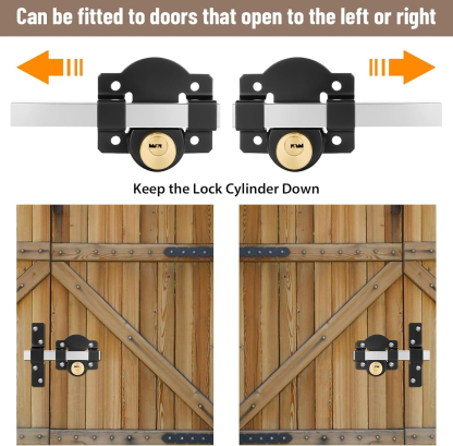 Heavy-Duty Double-Sided Long Throw Gate Lock with 5 Keys